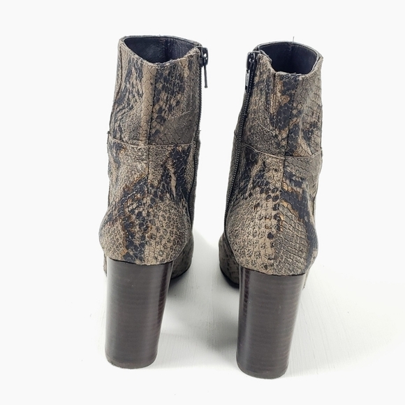 Free People Nolita snake skin print heeled ankle Boots size 36 - Picture 9 of 10